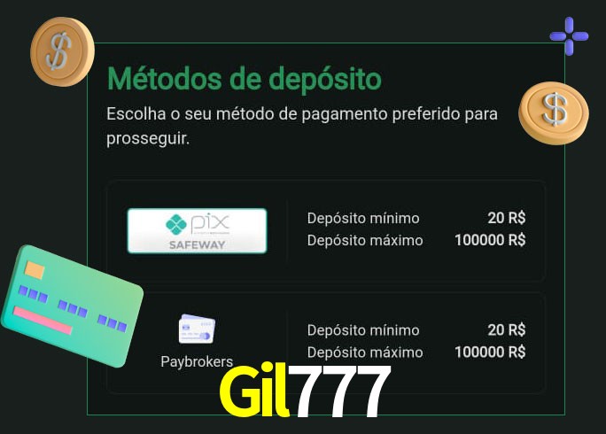O cassino Gil777 oferece uma grande variedade de métodos de pagamento